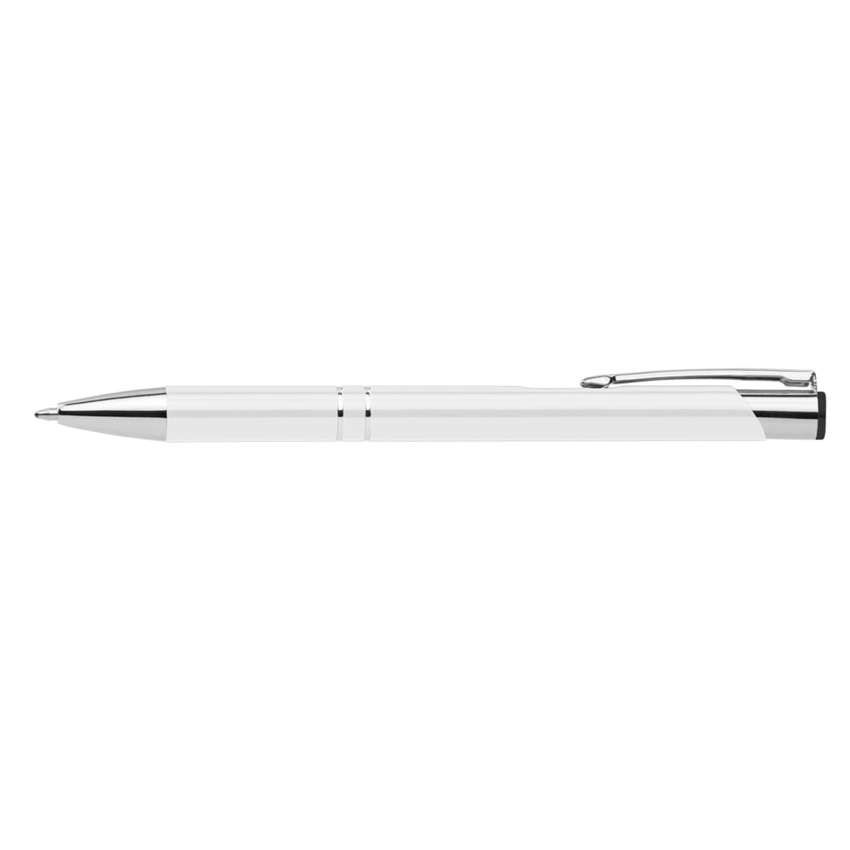 Branded Anodised Aluminium Slim Pen in White