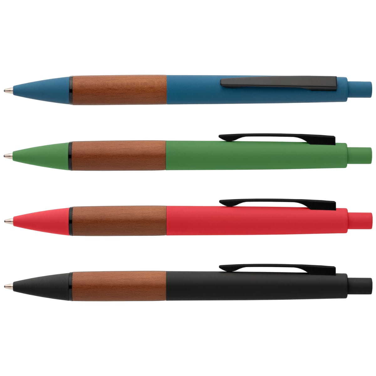 Branded Recycled Plastic Pen with FSC Wood Grip