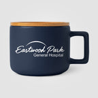 Branded 355 ml Ceramic Mug with Bamboo Lid