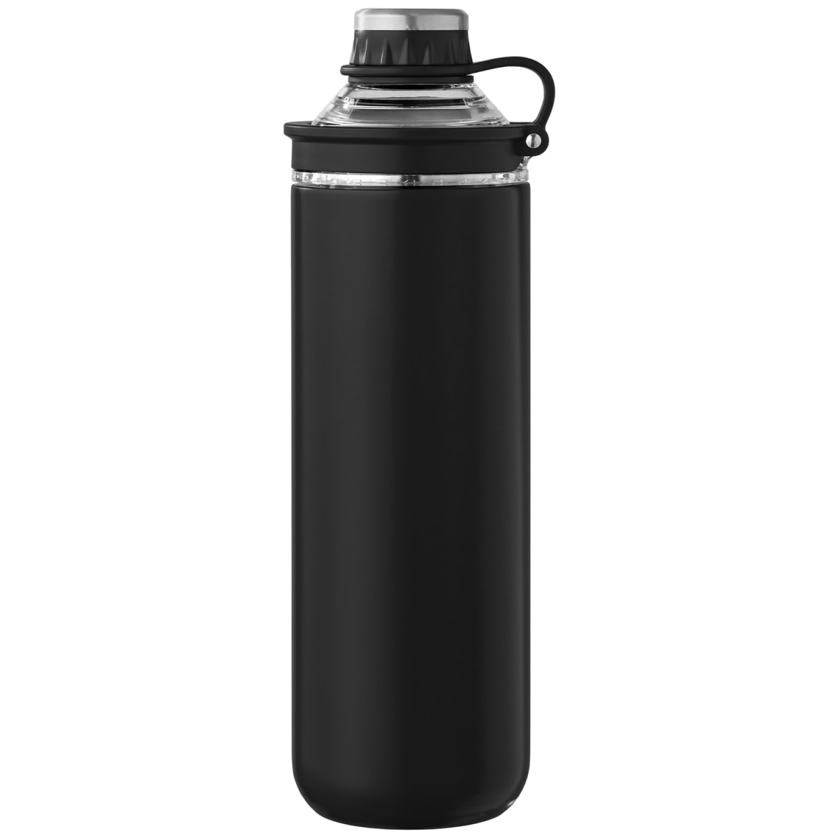 Branded Recycled Stainless Steel Vacuum Bottle - 680ml in Black