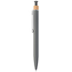 Branded Recycled Aluminium Soft Touch Click Pen with Bamboo Ring in Gunmetal
