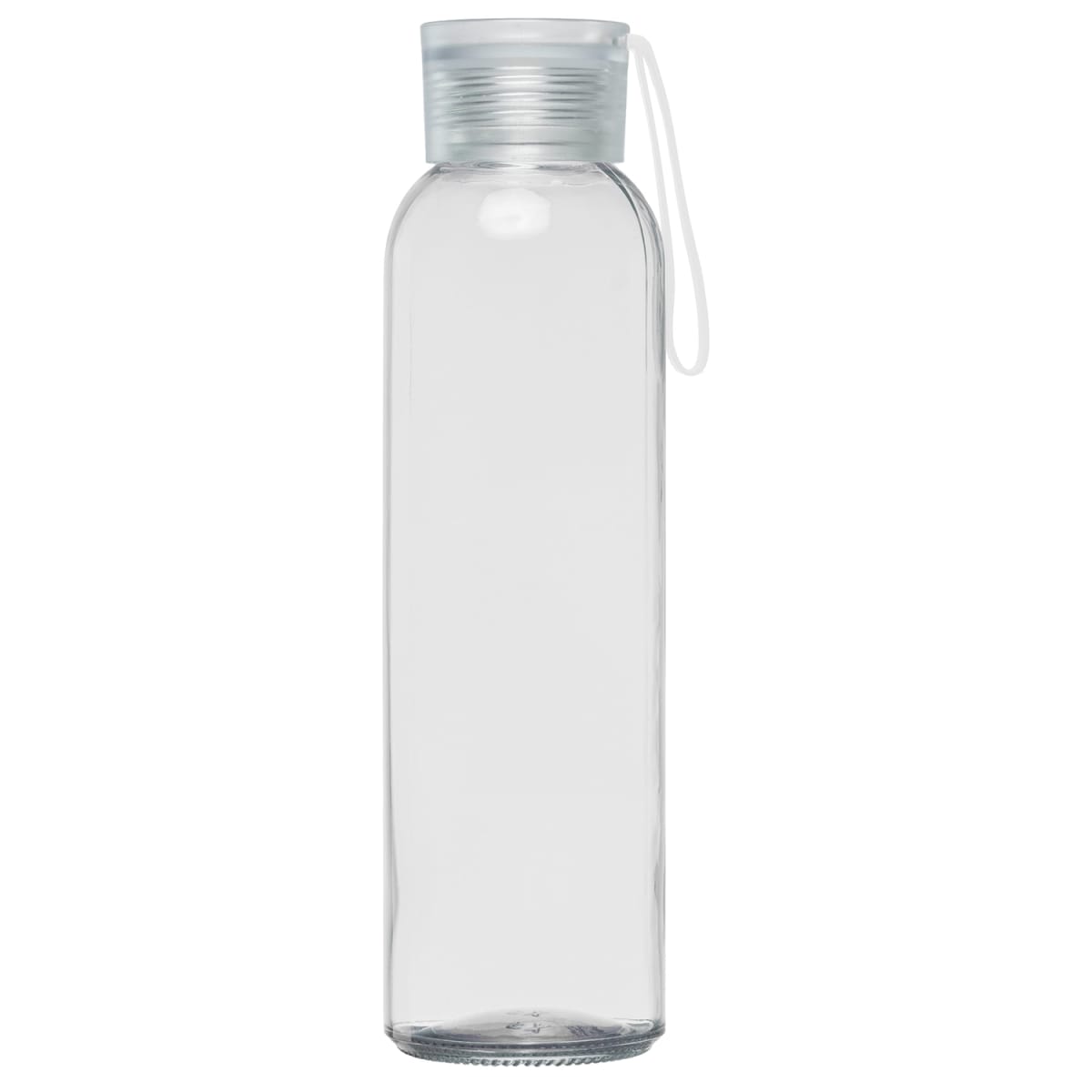 Branded Painted Glass Bottle with Silicone Strap in Clear