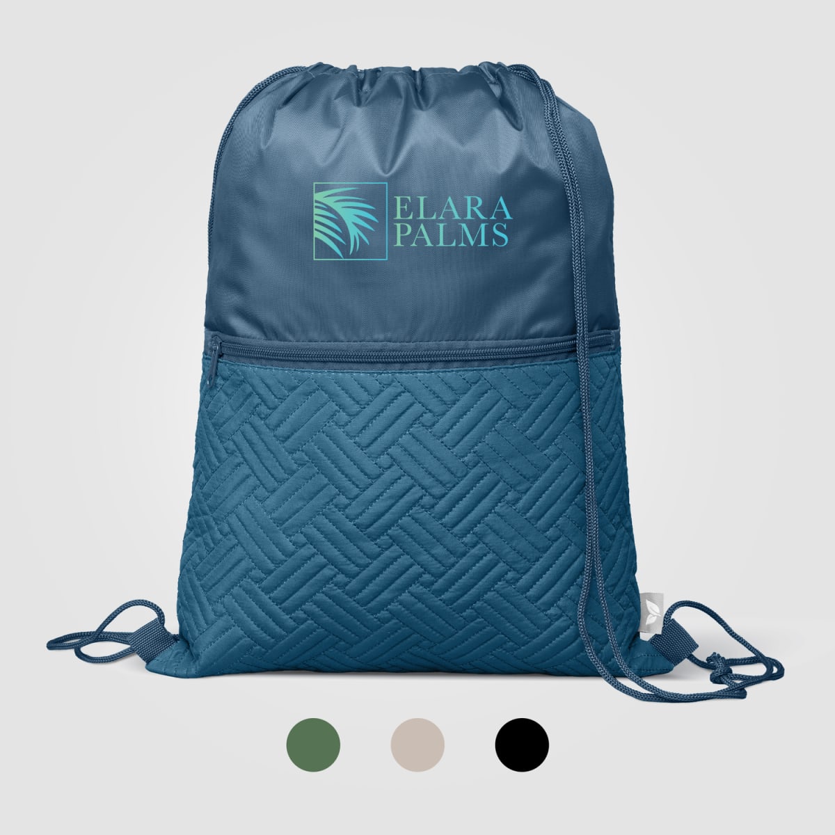 Branded Recycled Quilted Drawstring Bag 6L