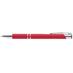 Branded Colourful Soft-Touch Aluminium Pen in Red