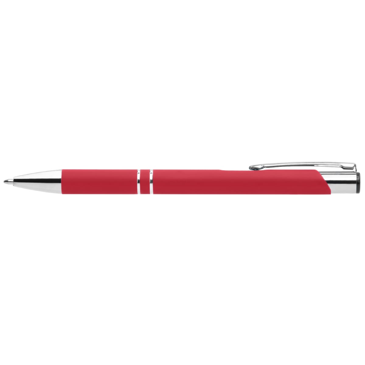 Branded Colourful Soft-Touch Aluminium Pen in Red