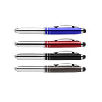 Branded Anodised Metal Pen with LED Light and Stylus