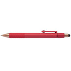 Branded Recycled Plastic Fidget Spinner Pen with Stylus in Red