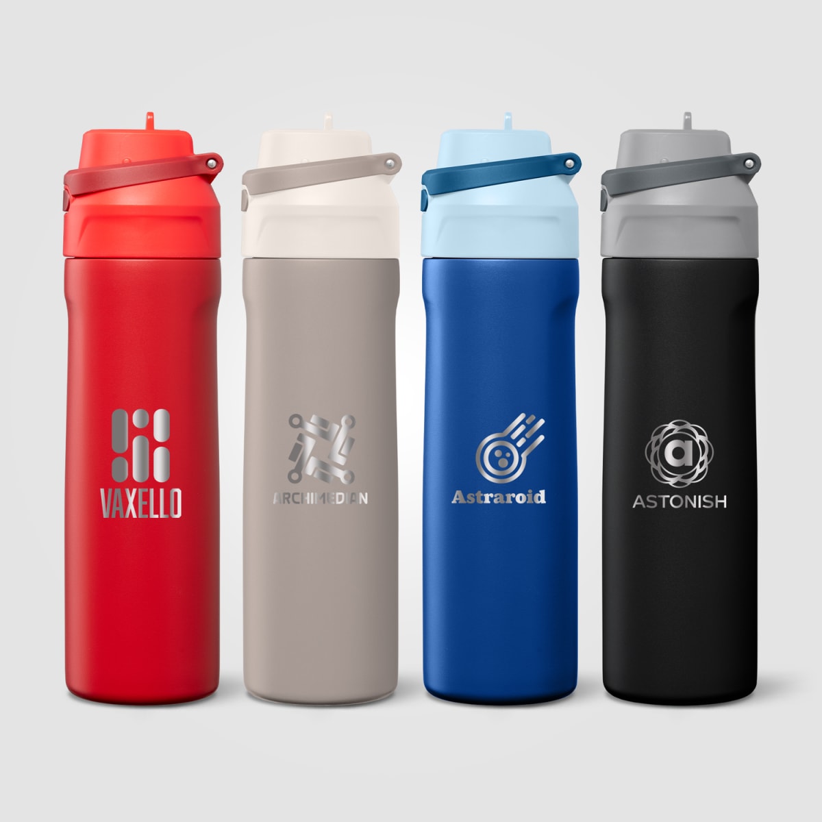 Branded Insulated Stainless Steel Flip-Straw Bottle 690ml