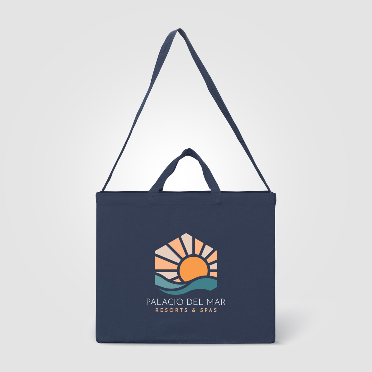 Branded Recycled Cotton Crossbody Tote Bag - 15L