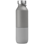 Branded 2-in-1 Recycled Steel Bottle with Tumbler - 590ml in Gray