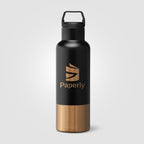 Branded Recycled Steel Insulated Bottle with Gold Engraving
