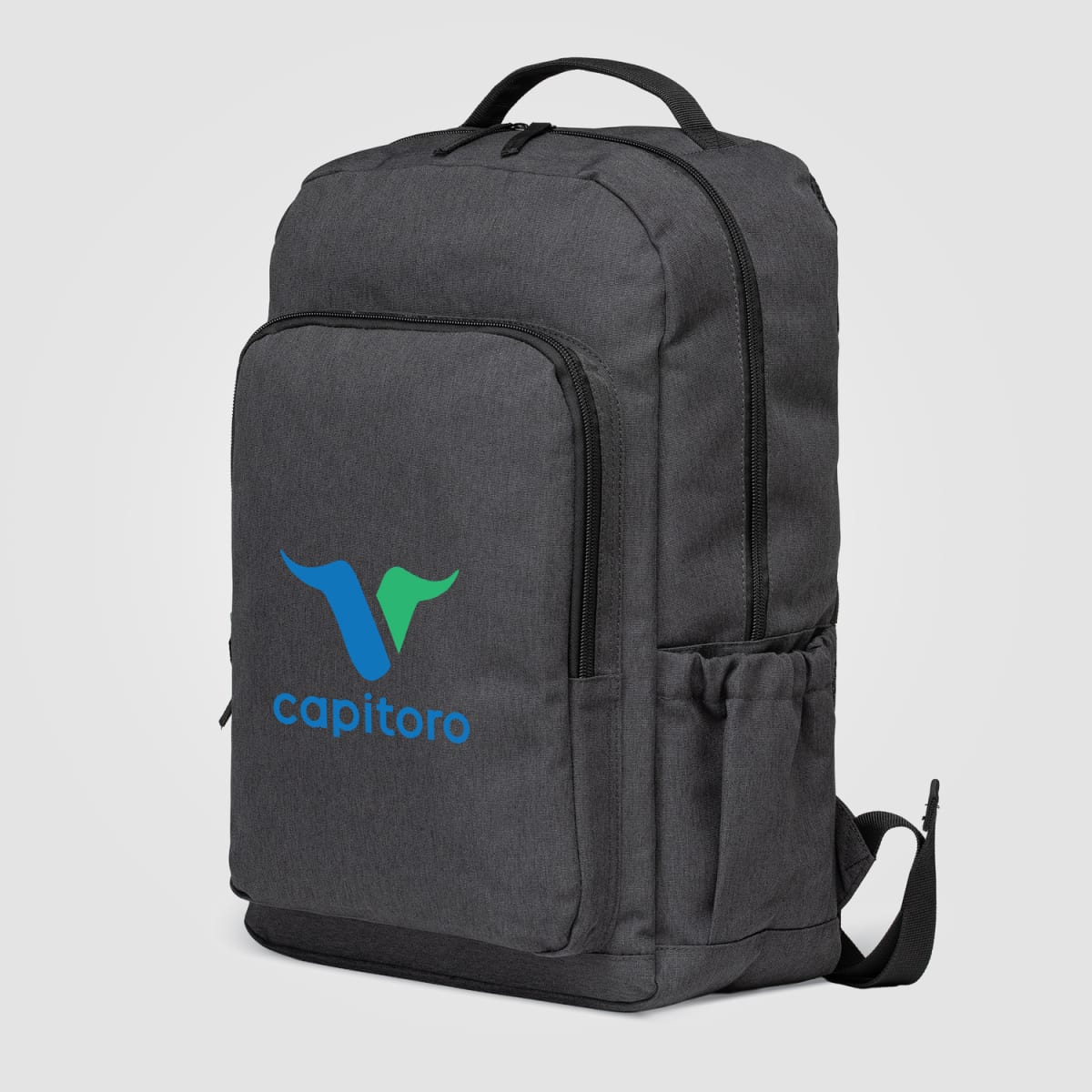 Branded rPET Dual-Compartment Laptop Backpack