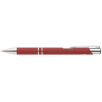 Branded Recycled Aluminium Soft-Touch Pen with Chrome Trim in Burgundy