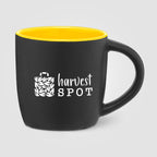 Branded Matte Black Ceramic Mug with Colour Interior 355ml