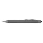 Branded Retractable Gunmetal Trim Stylus Pen in Gray