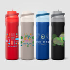 Branded Insulated Stainless Steel Flip-Straw Bottle 690ml