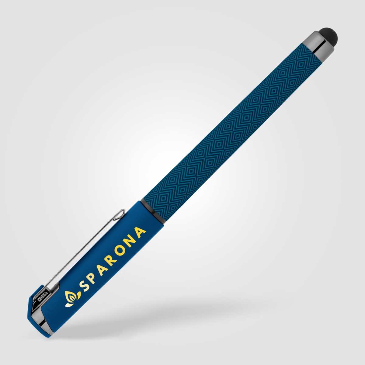 Branded Gunmetal Trim Plastic Stylus Pen