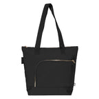 Branded rPET Zip Tote Bag with Bottle Pocket 18L in Black