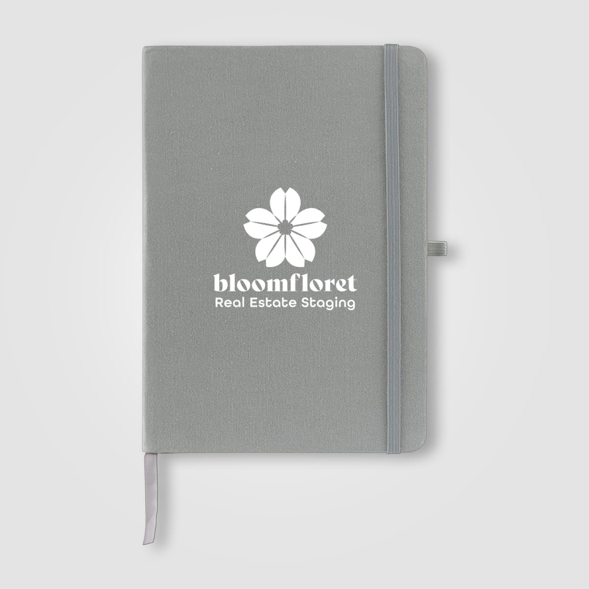 Branded Recycled Cotton A5 Notebook with Elastic Strap