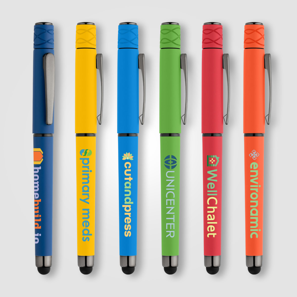 Branded Recycled Plastic Fidget Spinner Gel Pen with Stylus