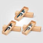 Branded Recycled Aluminium Pen and Torch Gift Set with Bamboo