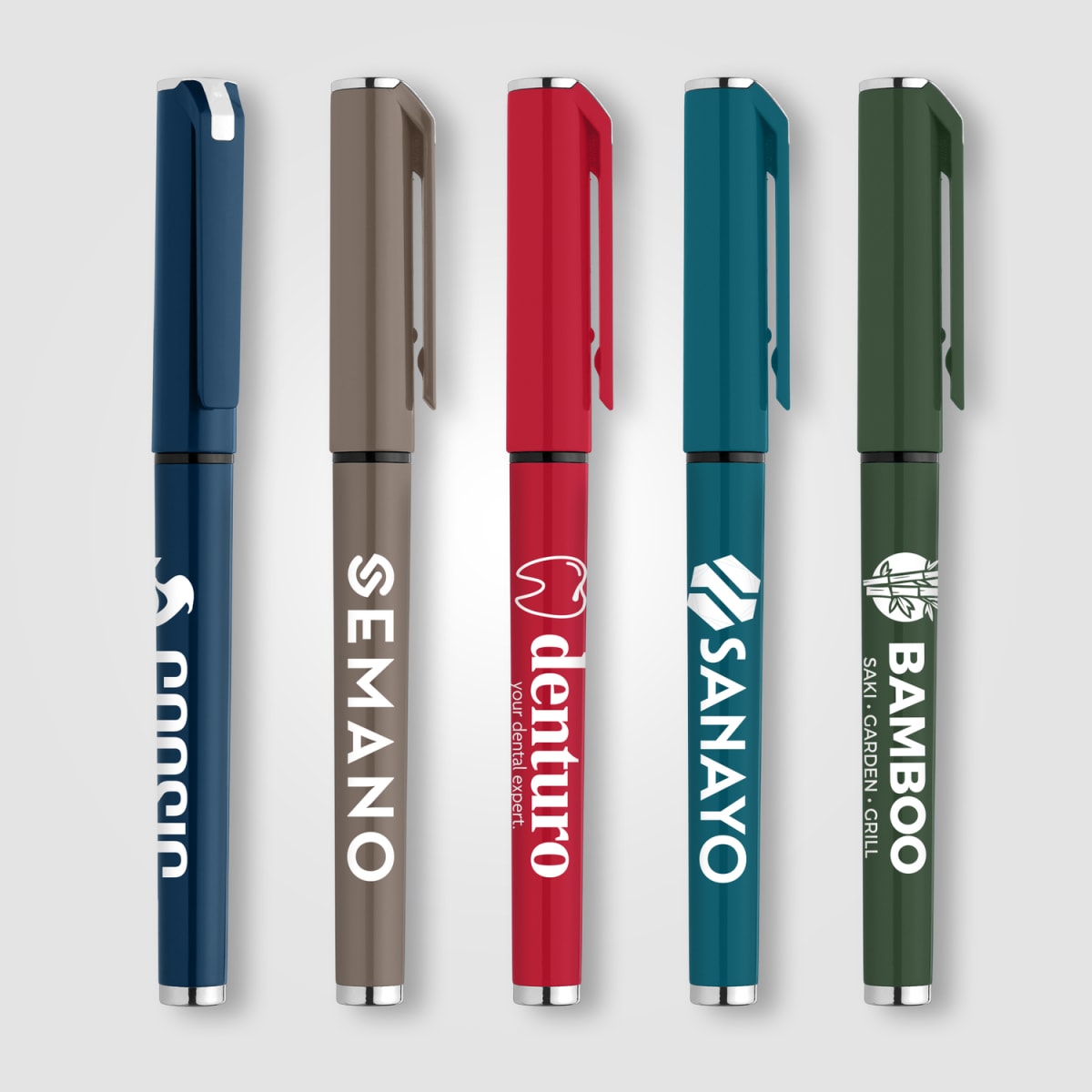 Branded Recycled Plastic Gel Pen with Rubber Grip