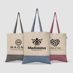 Branded 5oz Two-Tone Recycled Cotton Tote Bag