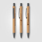 Branded FSC Bamboo Ballpoint Pen with Gunmetal Trim