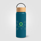 Branded 530ml Insulated Stainless Steel Bottle with Bamboo Lid