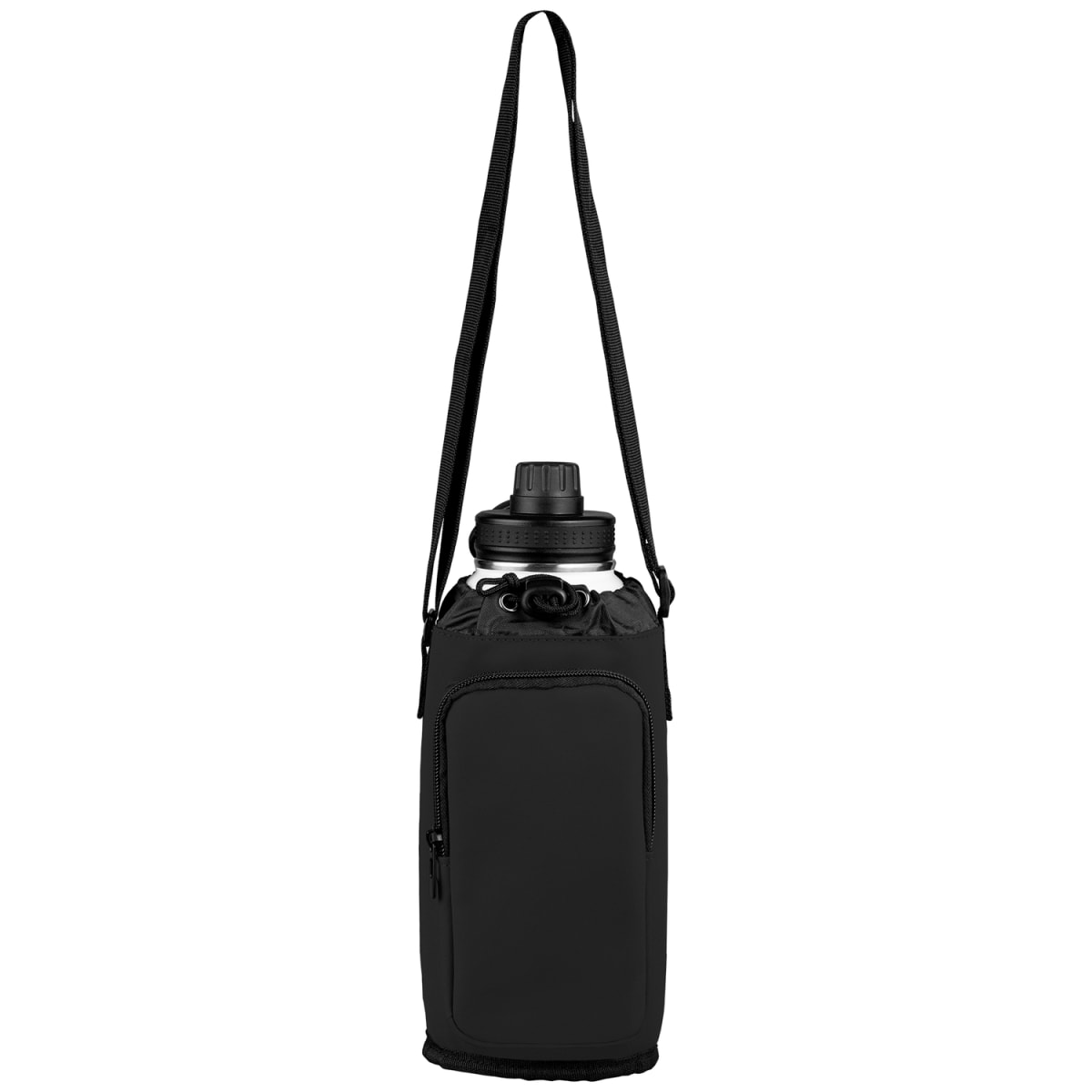 Branded 60oz Recycled PU Insulated Bottle Bag in Black