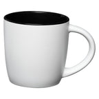 Branded 355ml Ceramic Mug with Matte Exterior, Colour Interior in Black