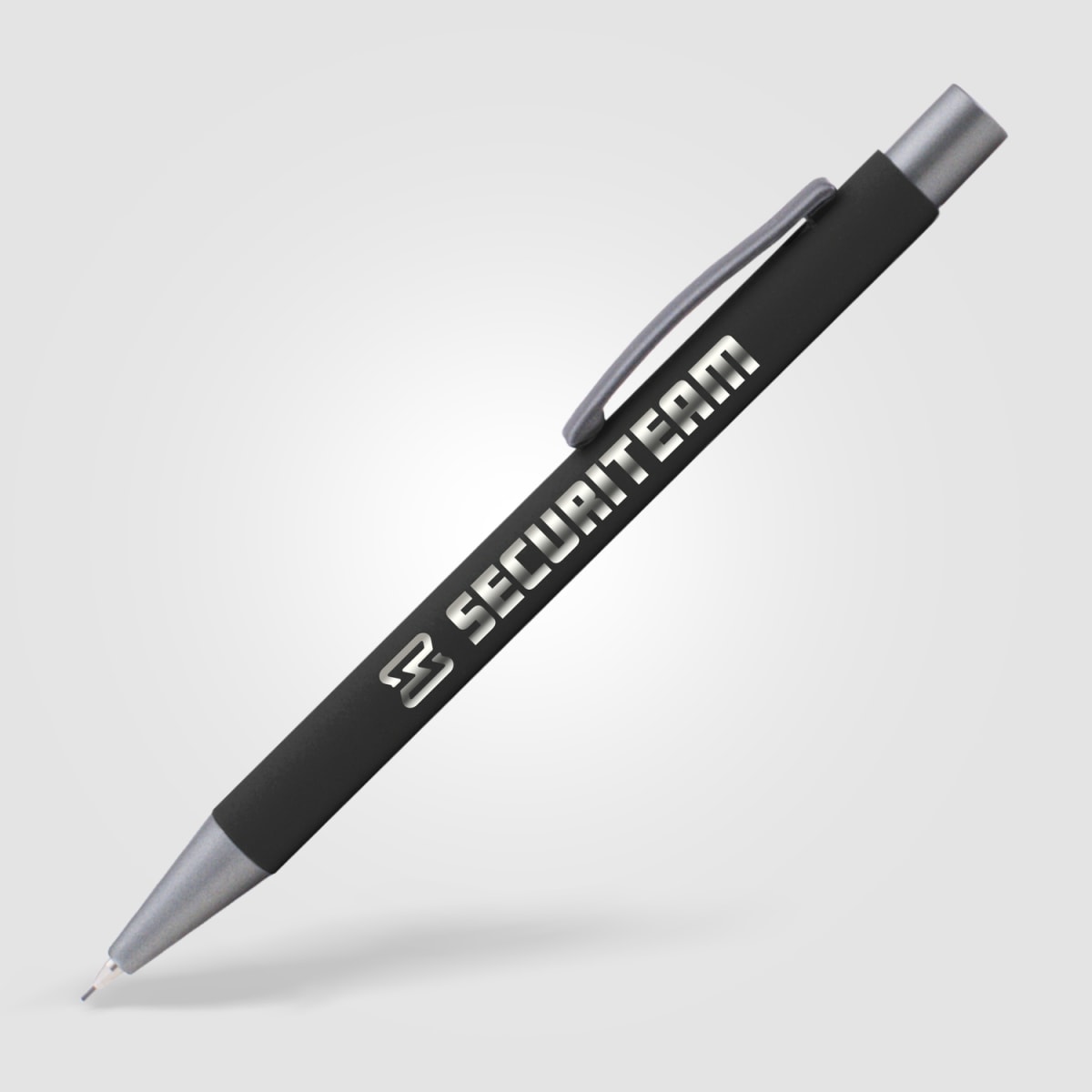 Branded Soft-Touch Mechanical Pencil with Gunmetal Trim