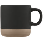 Branded Matte Ceramic Mug with Natural Clay Base - 355ml in Black