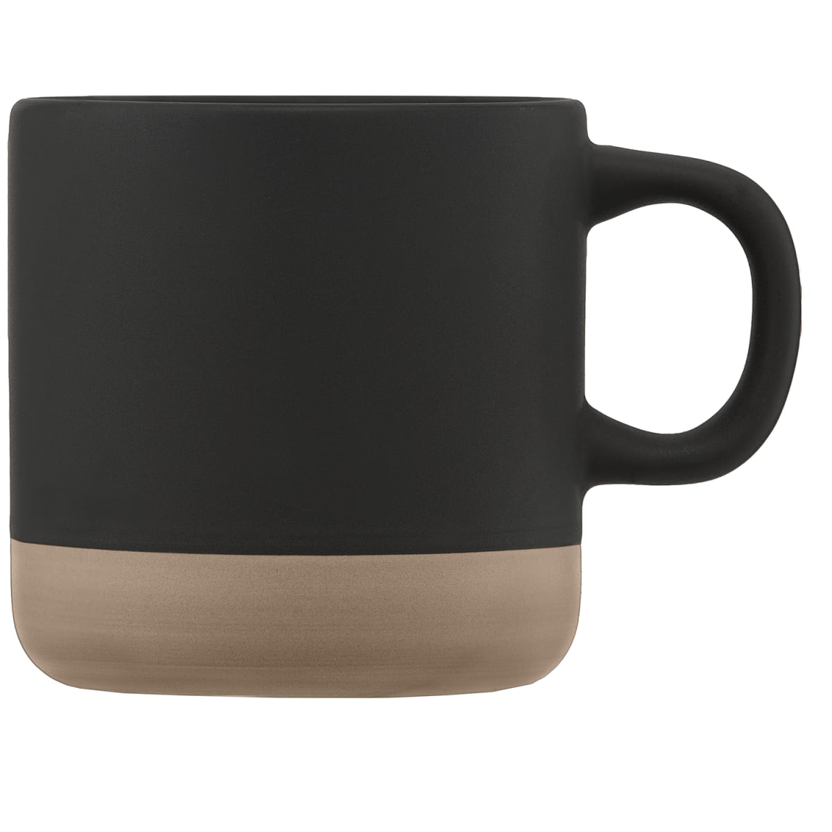 Branded Matte Ceramic Mug with Natural Clay Base - 355ml in Black