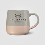 Branded 445 ml Colour Block Stoneware Mug in Gray