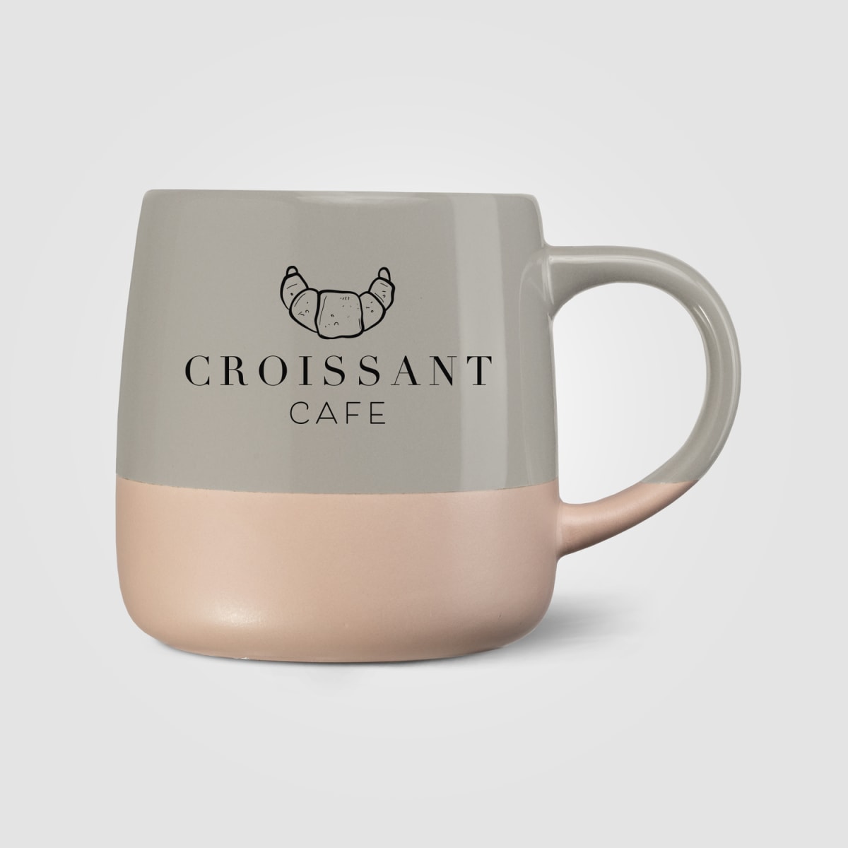 Branded 445 ml Colour Block Stoneware Mug in Gray