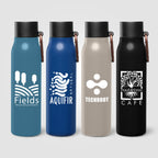 Branded Recycled Steel Vacuum Bottle with Carabiner - 550ml