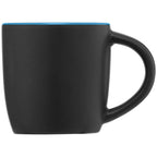 Branded Matte Black Ceramic Mug with Colour Interior 355ml in Light Blue