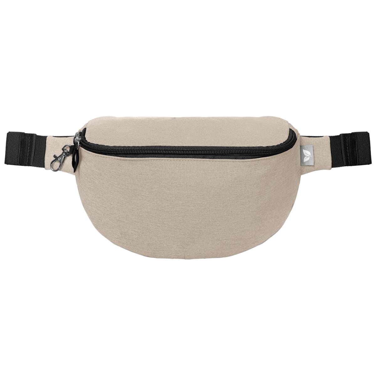 Branded Recycled Anti-Theft Waist Bag with Hook Zip in Dune
