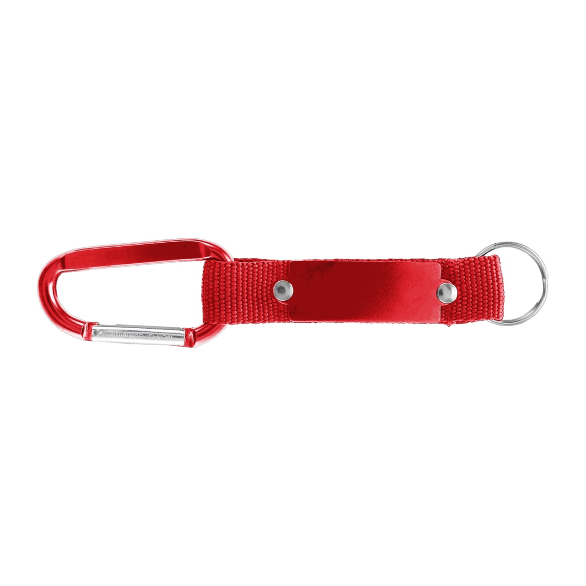Branded Metal Carabiner Keyring with Mesh Strap in Red