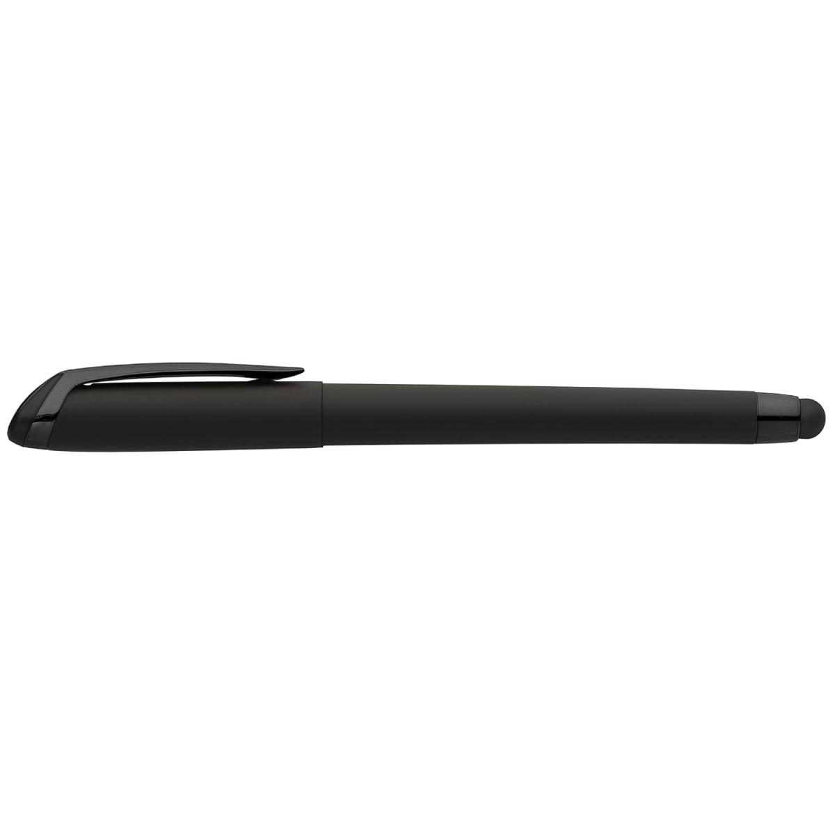 Branded Monochrome Gel Pen with Rubber Finish and Stylus