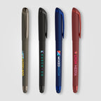 Branded Monochrome Gel Pen with Rubber Finish and Stylus
