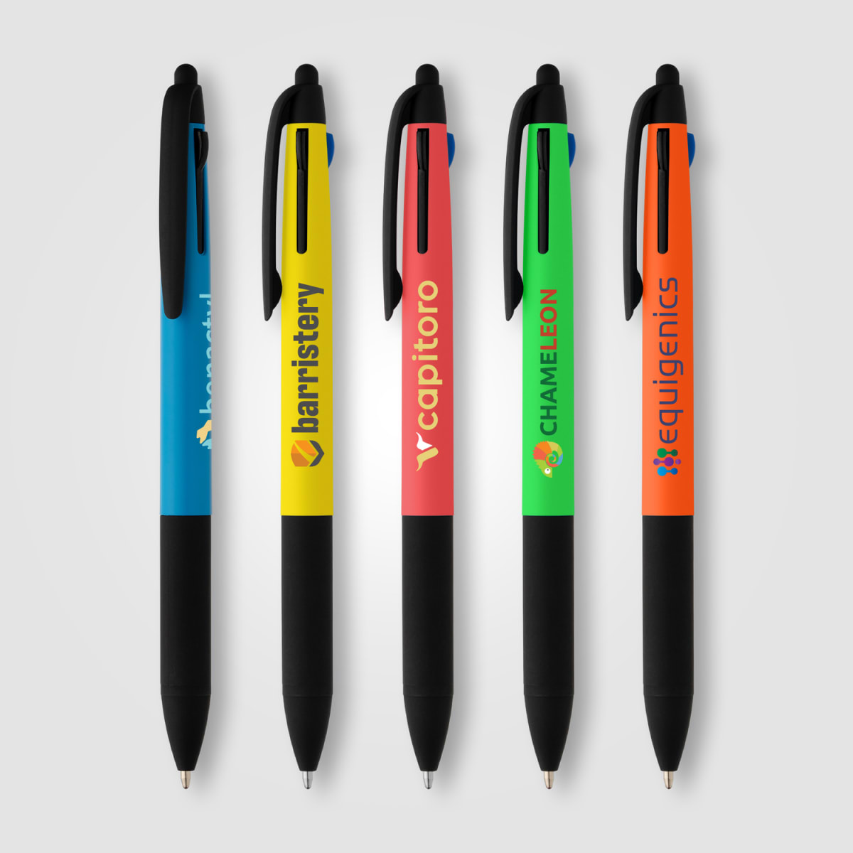 Branded Recycled Plastic 3-Ink Pen with Stylus