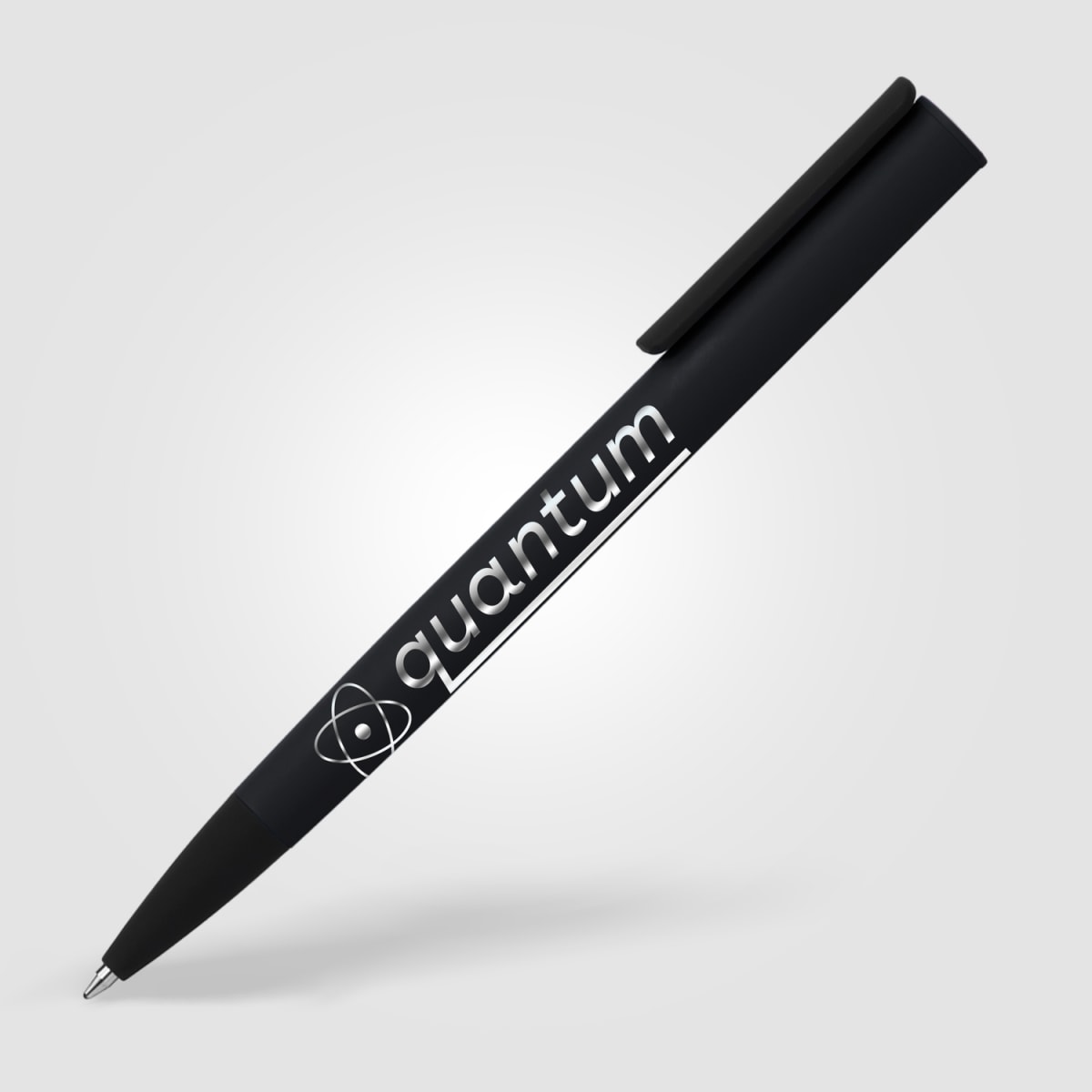 Branded Black Metal Ballpoint Pen with Mirror Engraving