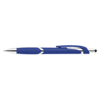 Branded Soft-Touch Click Pen with Stylus in Dark Blue