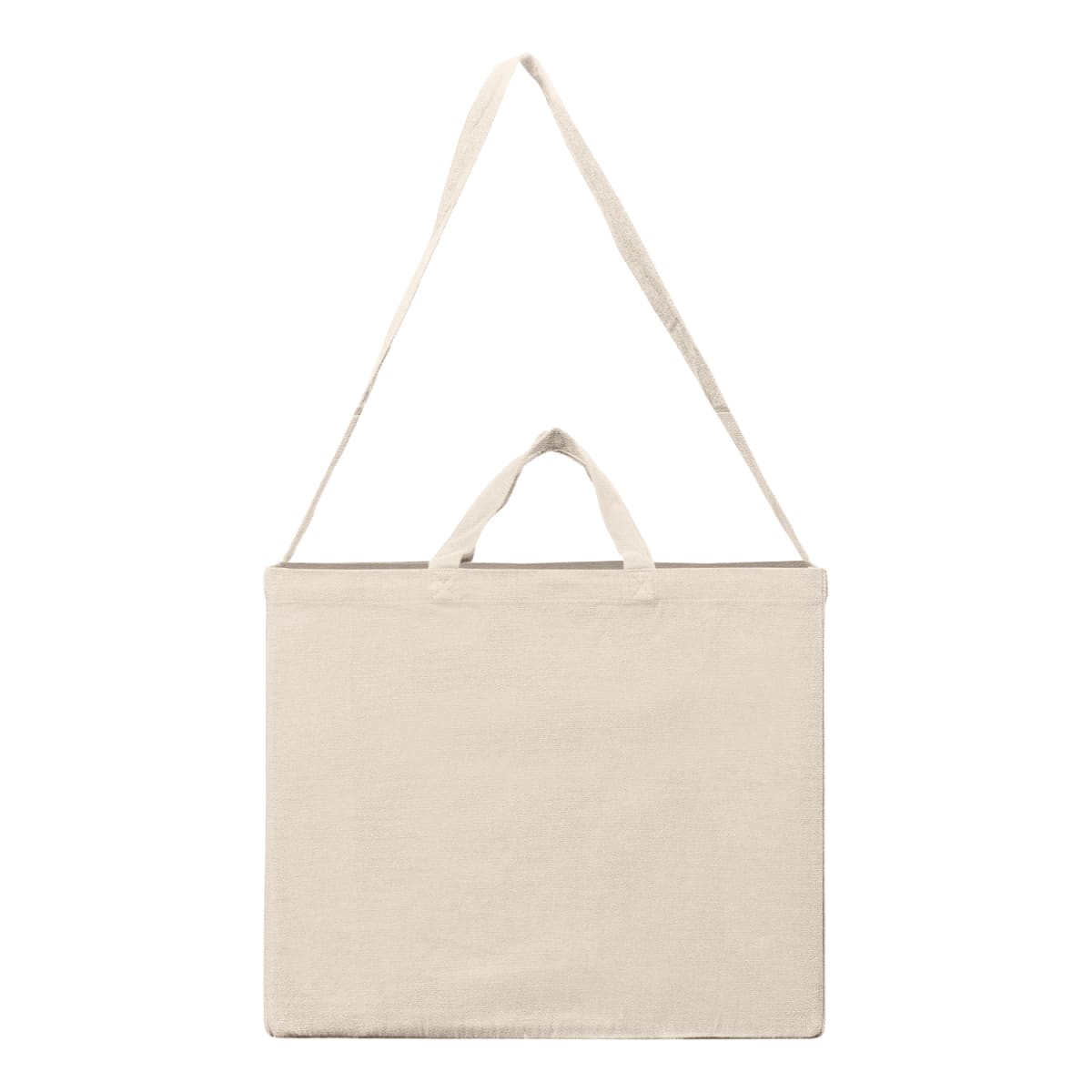Branded Recycled Cotton Crossbody Tote Bag - 15L in Natural