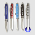 Branded Anodised Metal Pen with LED Light and Stylus