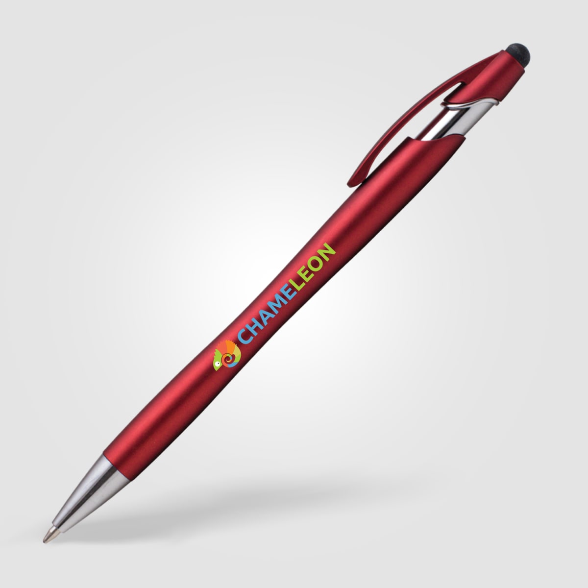 Branded Metallic Stylus Pen with Chrome Accents