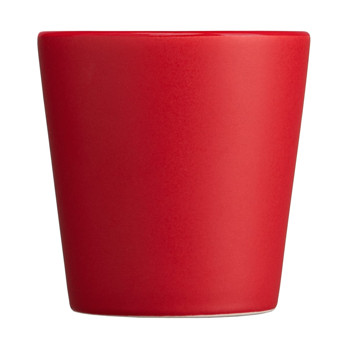 Branded Matte Handleless Ceramic Cup 180ml in Red