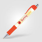 Branded Wide Body Retractable Pen with Chrome Accents